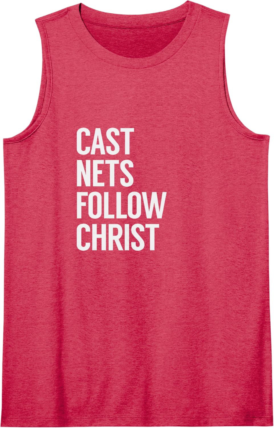 Cast Nets Follow Christ Sleeveless Tank Top - Red