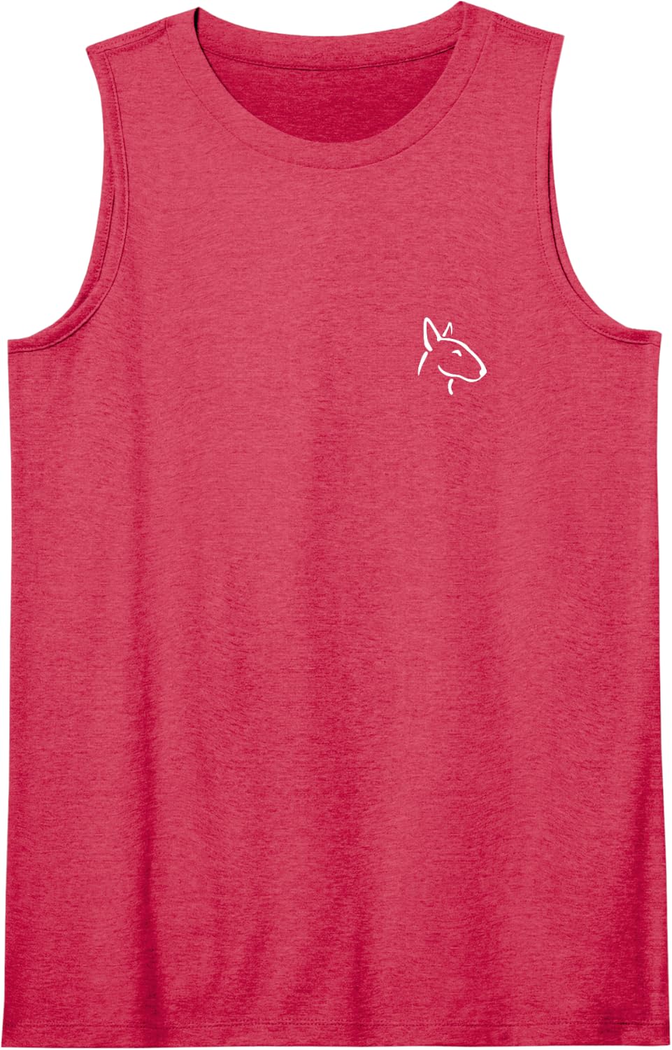Bull Terrier Simple Minimalist Line Art Sleeveless Tank Top - Red
