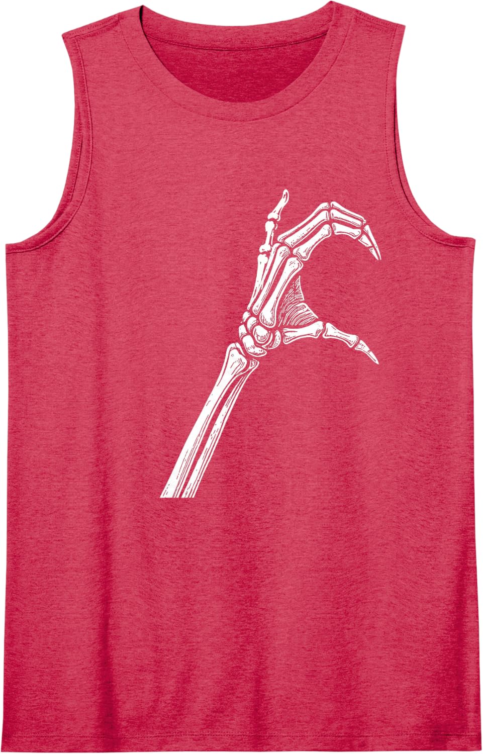 Skeleton Hands Heart Sign Family and Couples Matching Retro Tank Top - Red