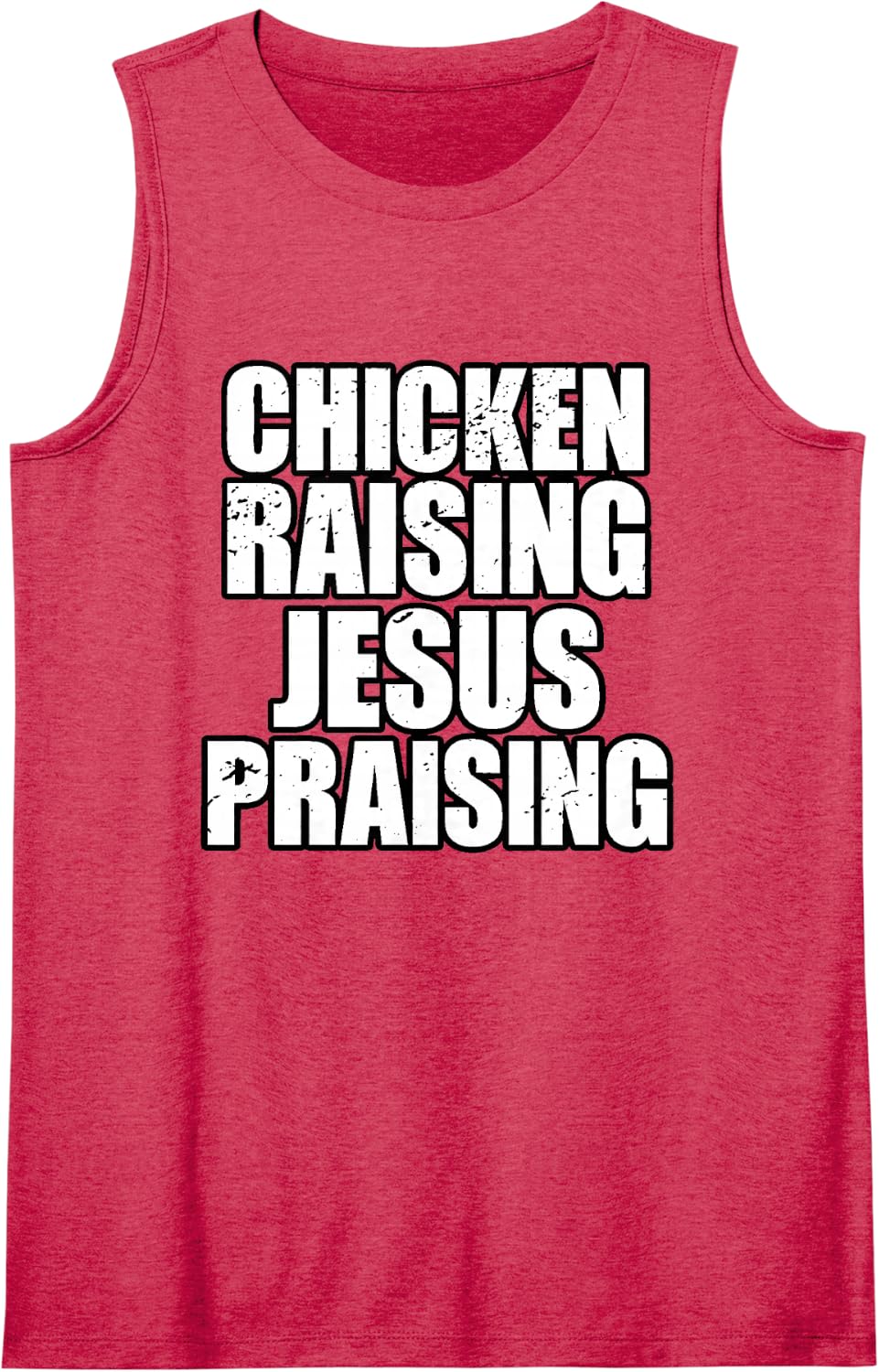 Christian Farmer Chicken Farm Chicken Raising Jesus Praising Sleeveless Tank Top - Red