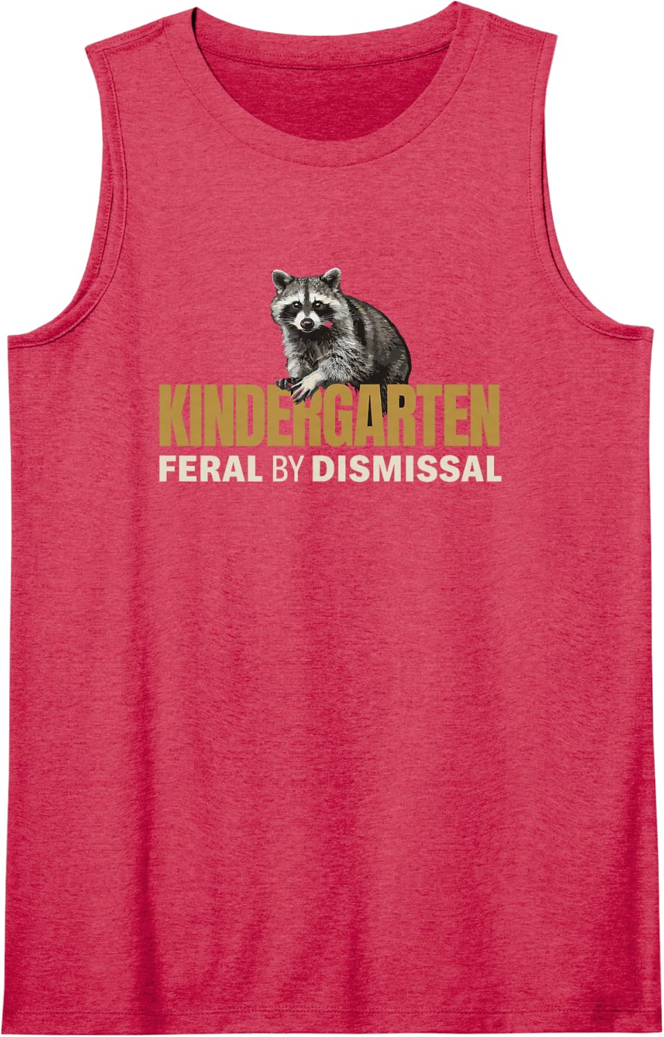 Funny Kindergarten Teacher Raccoon Humor for Women Who Teach Sleeveless Tank Top - Red