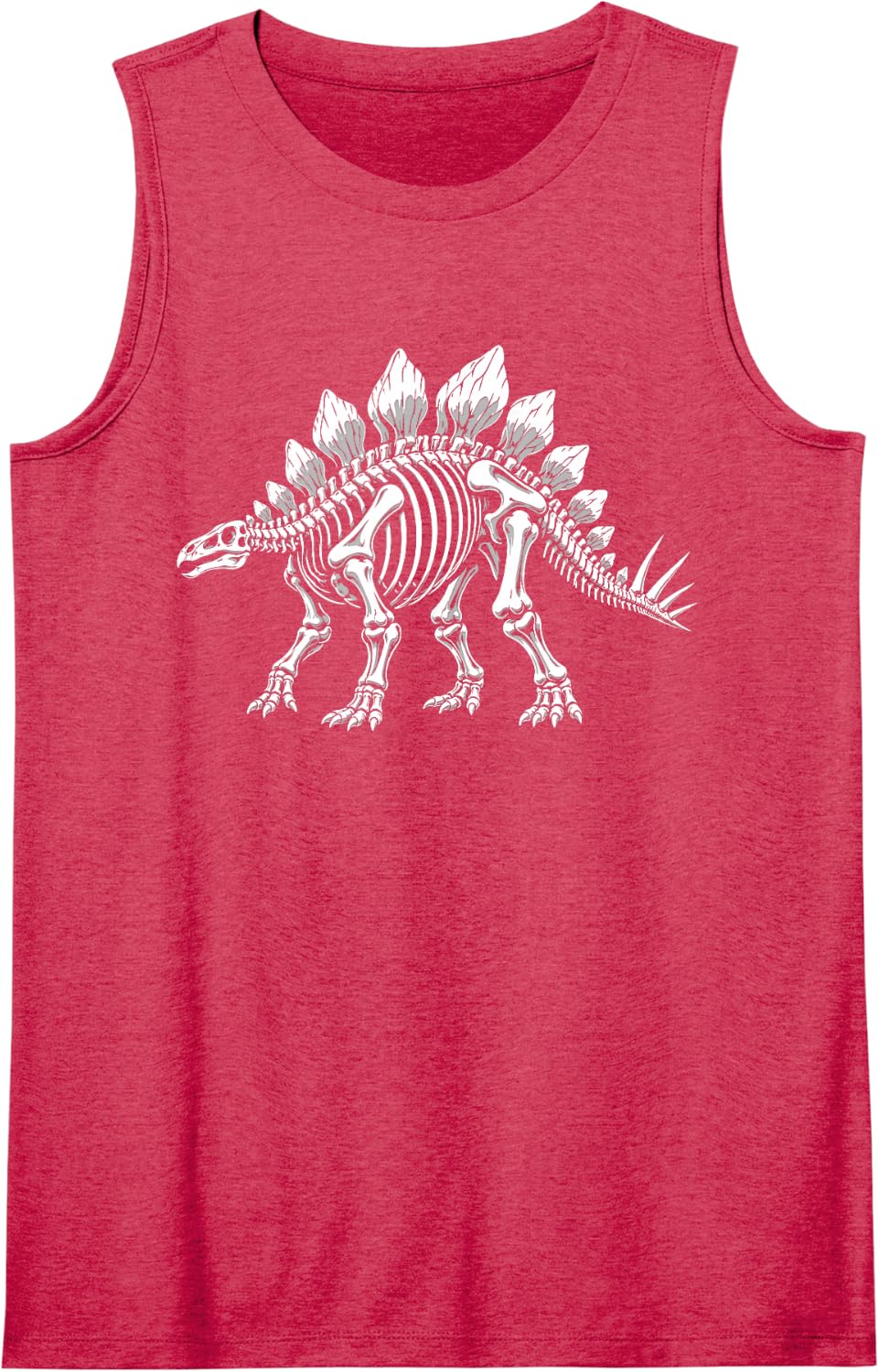 Stegosaurus Skeleton Dinosaur Paleontology Fossil Kids Sleeveless Tank Top - Red