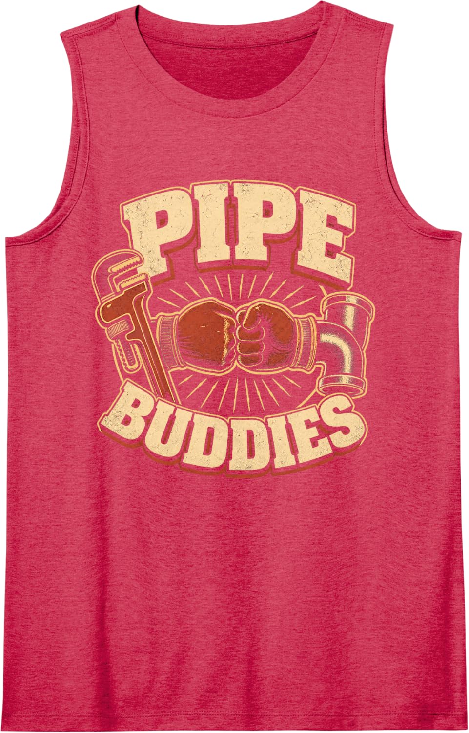 Pipe Buddies Plumbing Plumber Sleeveless Tank Top - Red