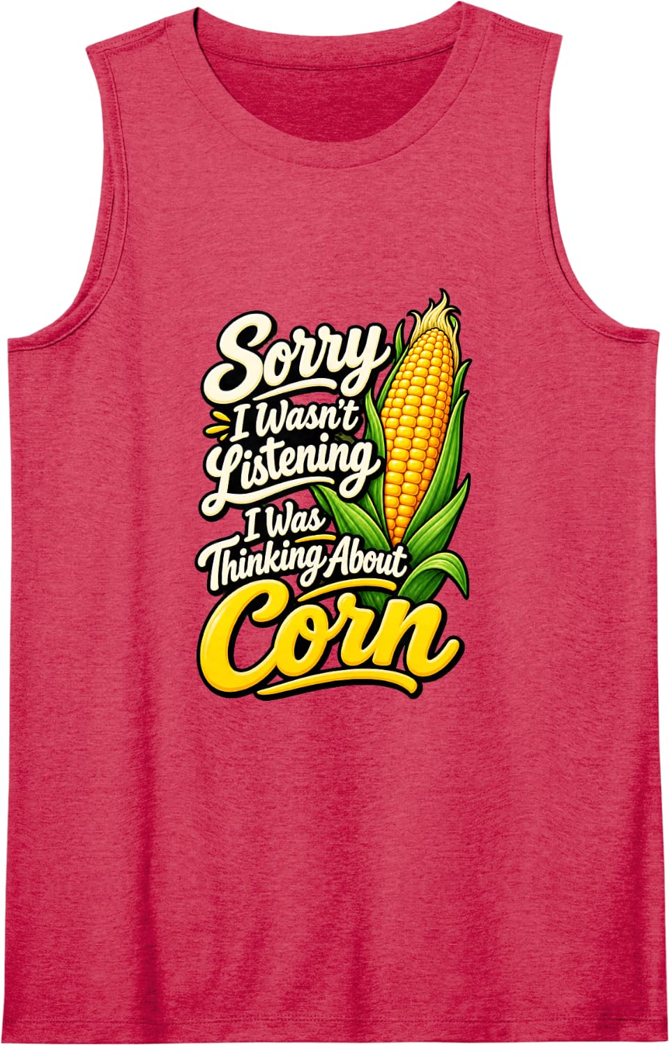 Corn on the Cob Funny Vegetable Gardener Farm Humor Tank Top - Red