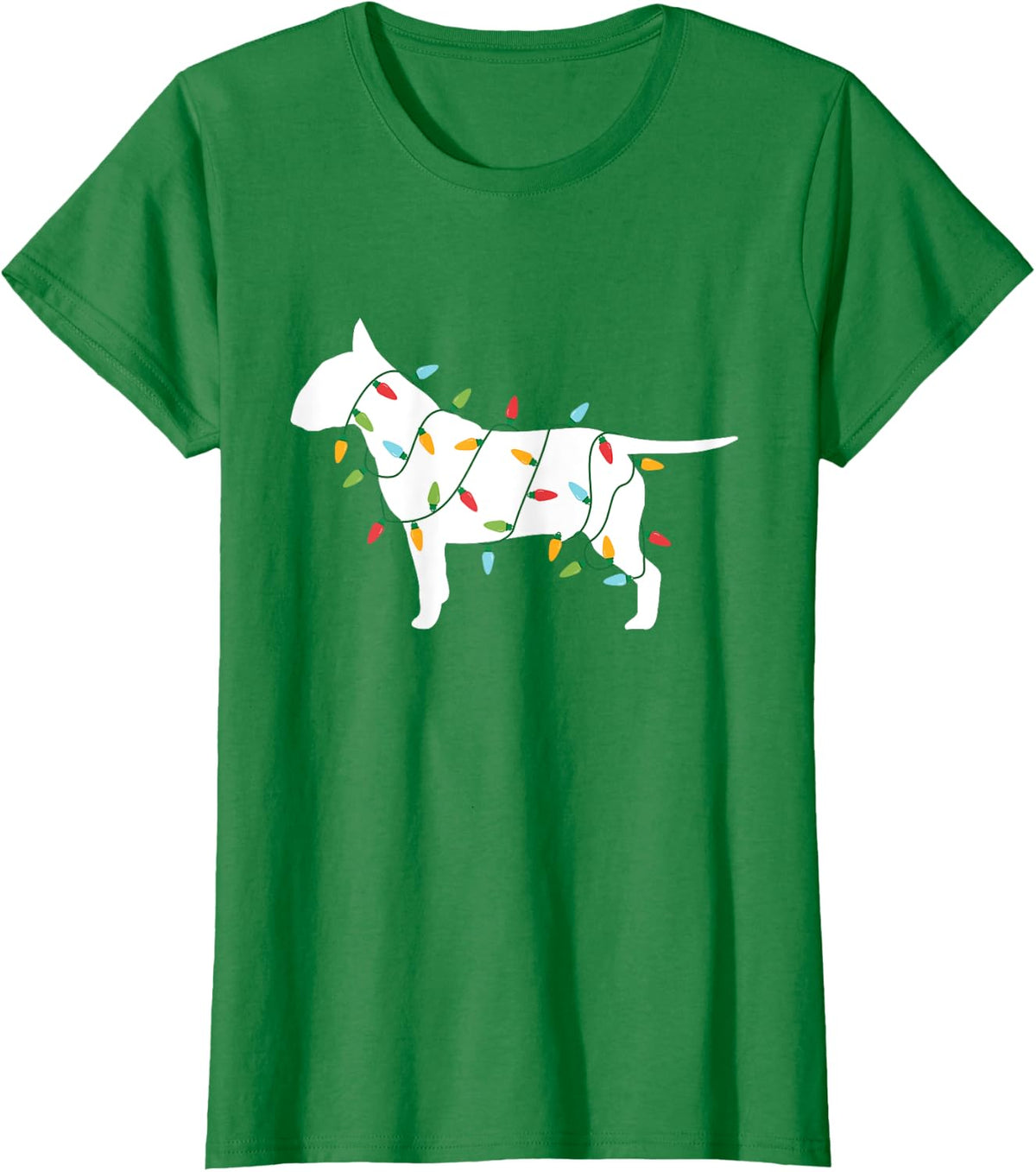 Christmas Lights Bull Terrier T Shirt Gifts for Dog Lovers Men Women Kids T-Shirt - Kelly Green