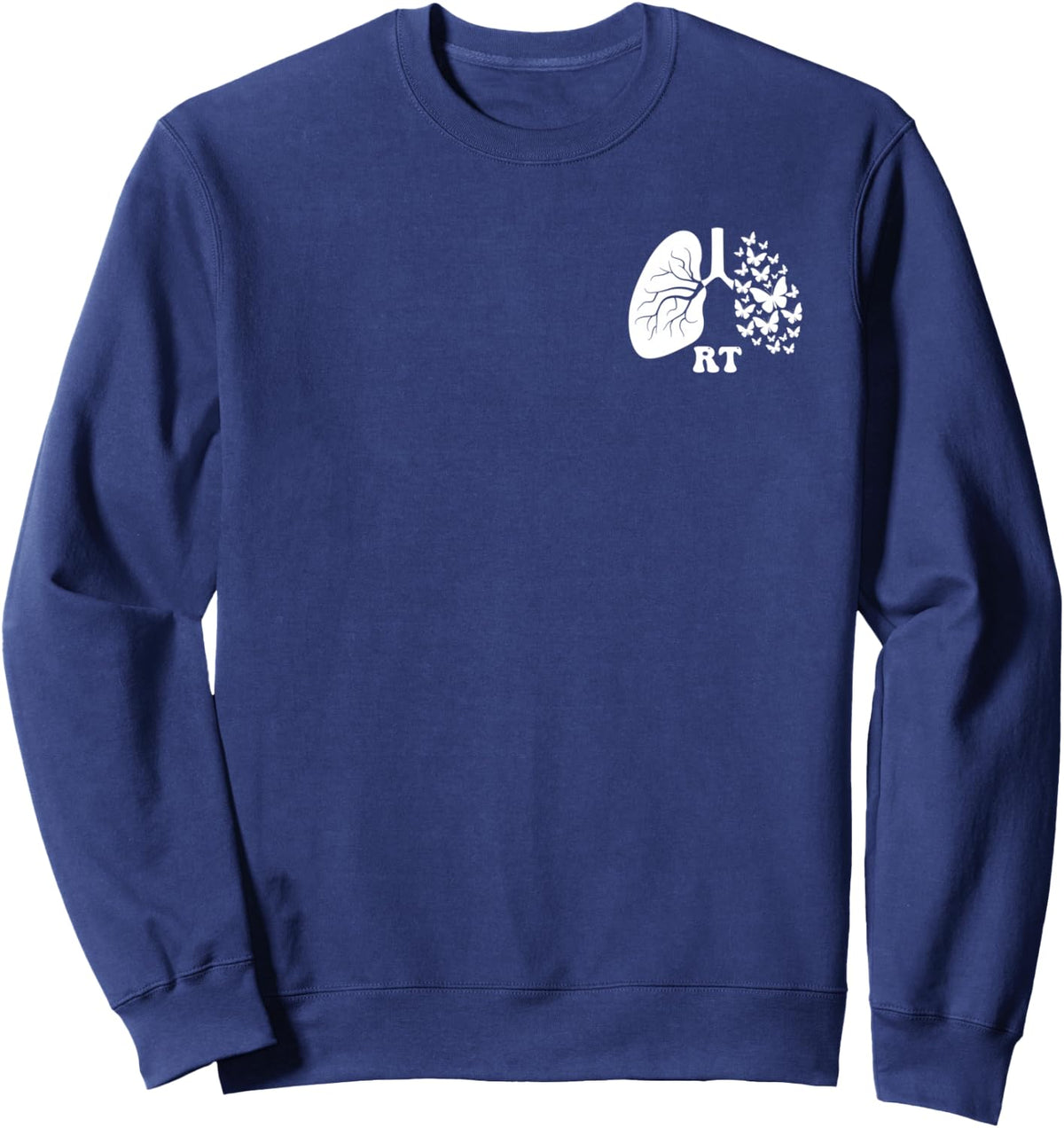 Respiratory Therapy RT (Front/Back) Respiratory Care Sweatshirt - Adult Unisex Navy Blue