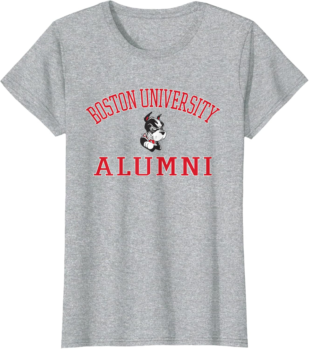 Boston Terriers Arch Over Alumni - Neutral Boston U T-Shirt - Heather Grey