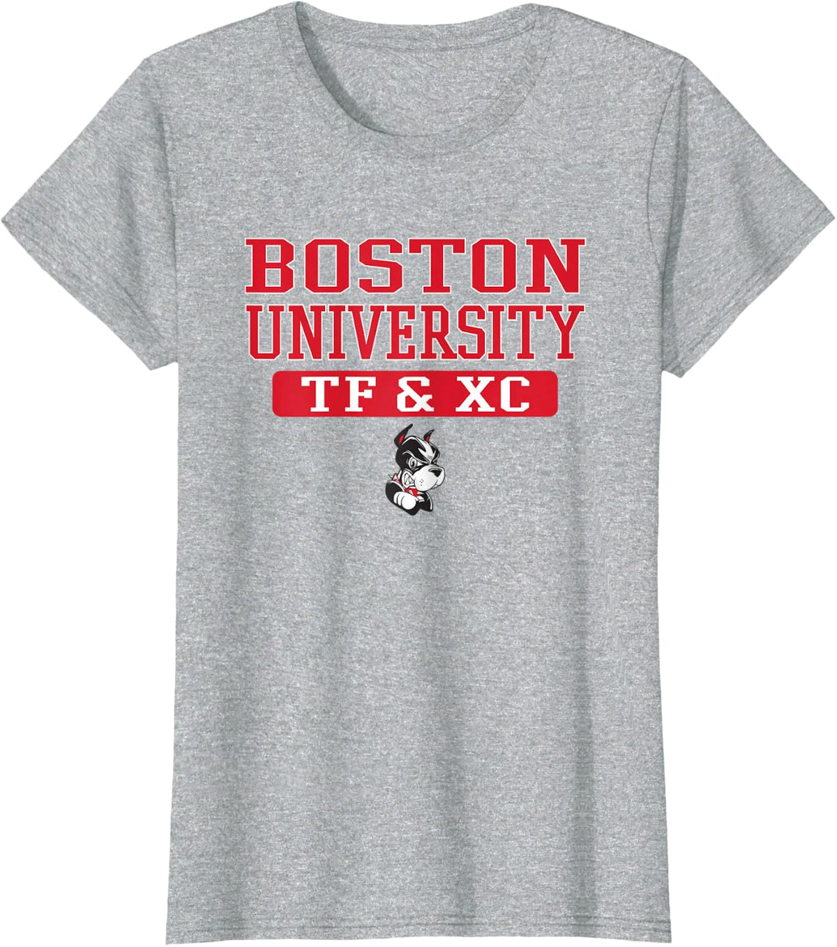 Boston Terriers Vintage Team Track & XC - Neutral Boston U T-Shirt - Heather Grey