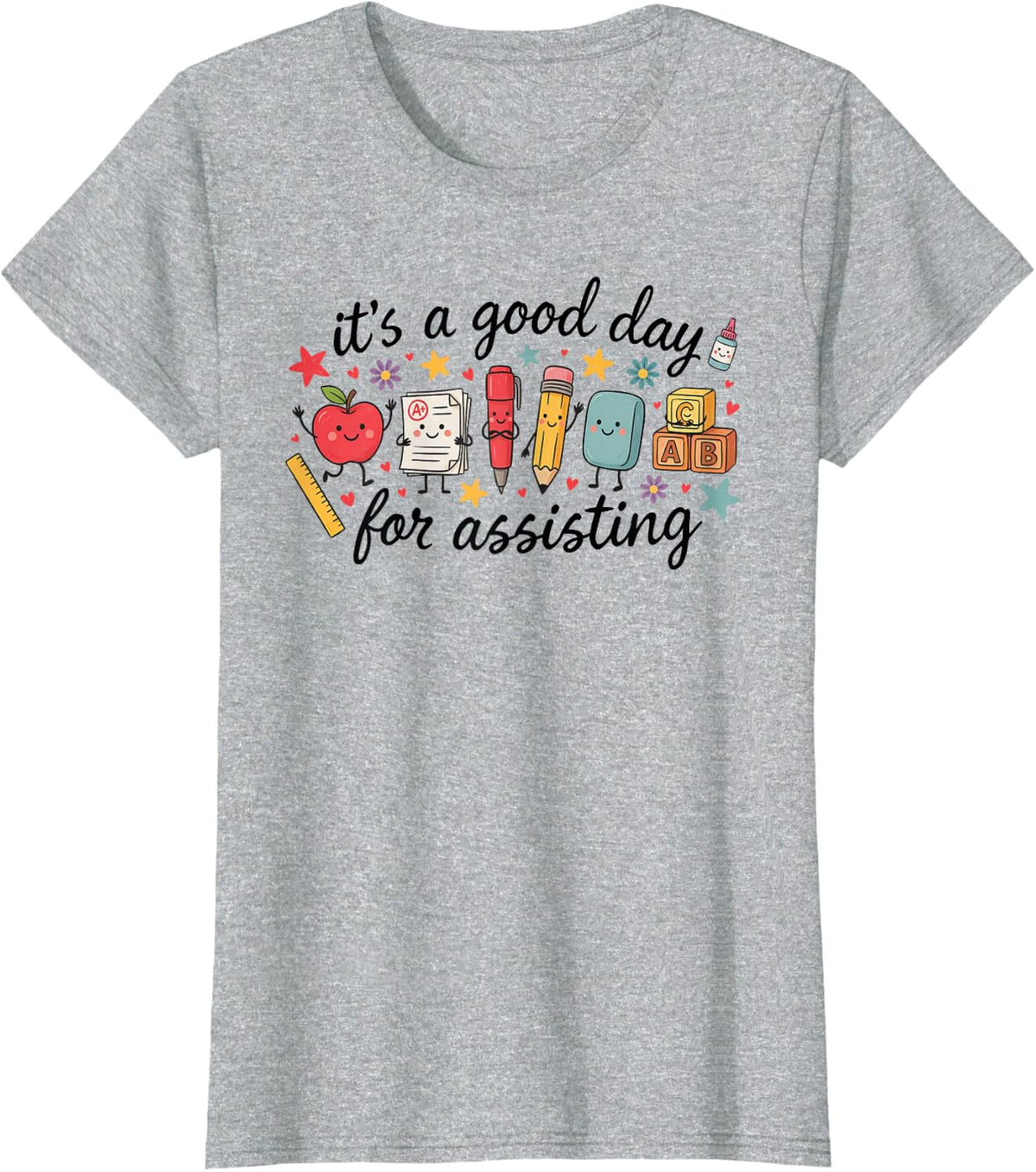 Teaching Assistant Teacher Paraprofessional Classroom Aide T-Shirt - Heather Grey