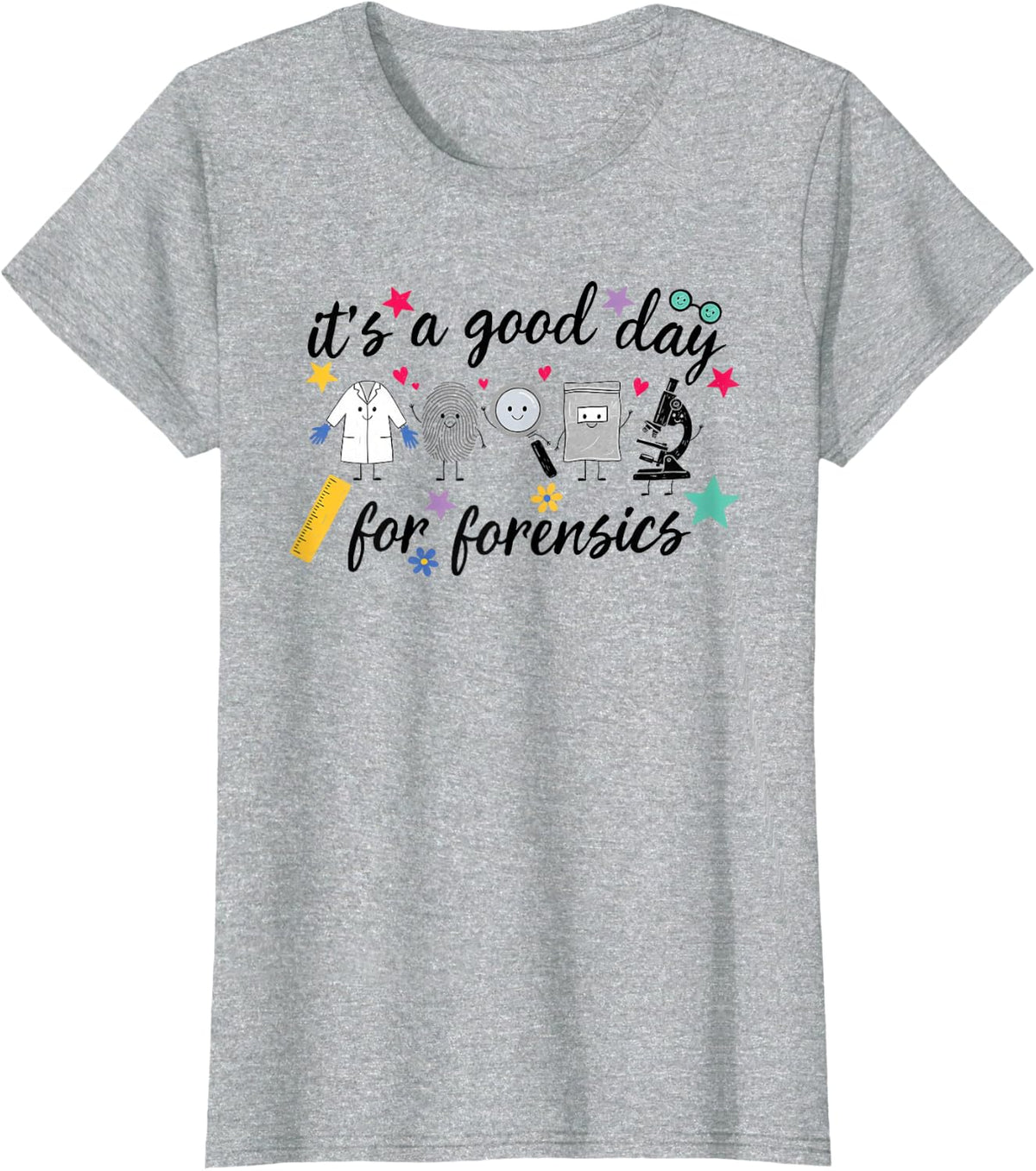 Forensic Scientist Crime Scene Investigator Science Analyst T-Shirt - Heather Grey