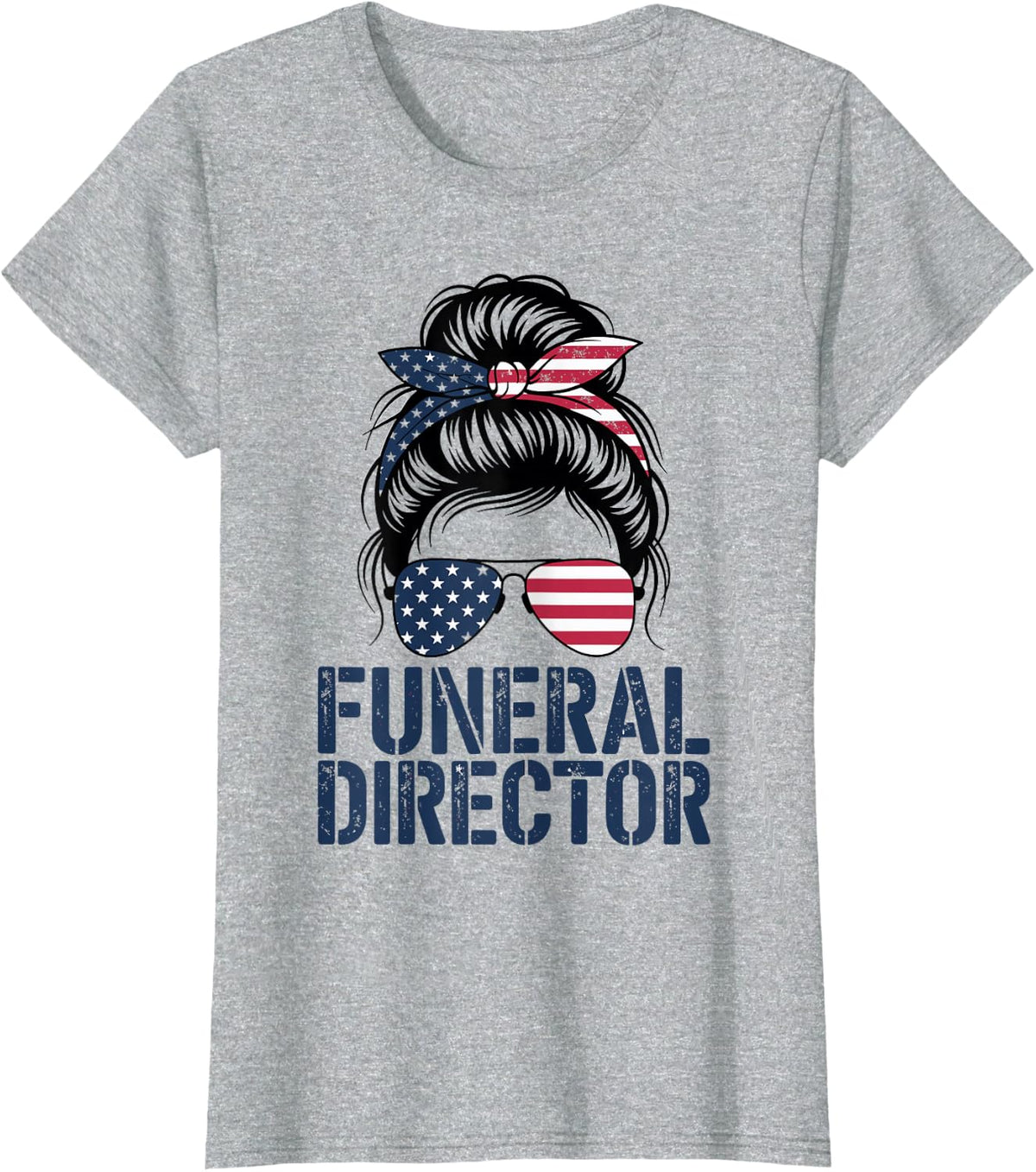 Funeral Director American Patriot T-Shirt - Heather Grey