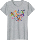 Beautiful Hummingbird Lover Nature Flowers Hummingbird T-Shirt - Heather Grey
