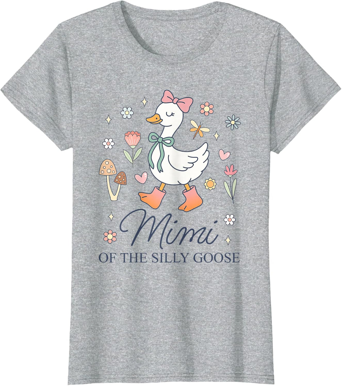 Mimi of the Silly Goose Birthday Matching Family Outfit T-Shirt - Heather Grey