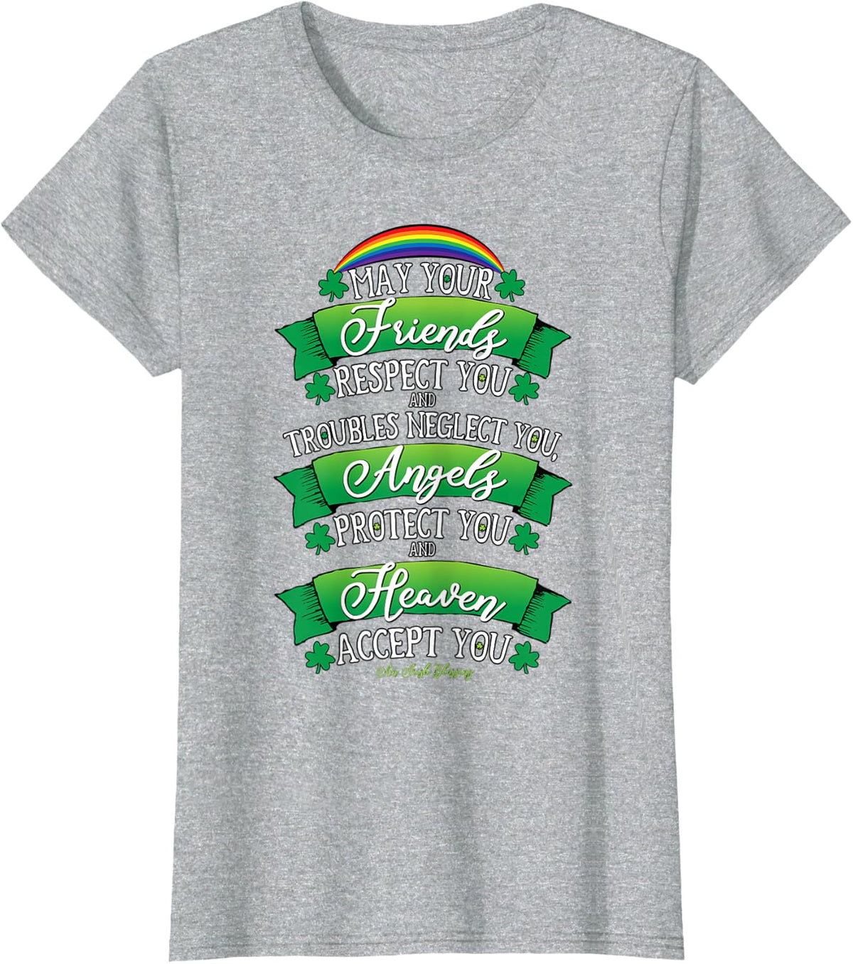 Vintage Irish Blessing, friends, heaven, St. Patricks Day T-Shirt - Heather Grey