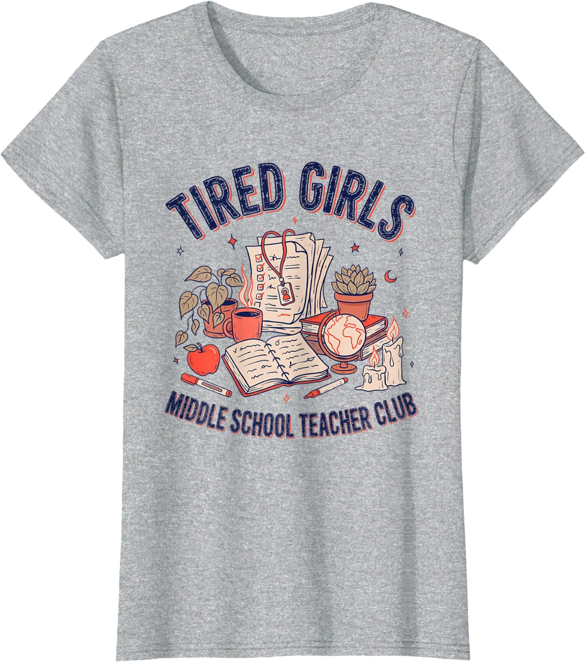 Middle School Teacher Junior High Educator Instructor T-Shirt - Heather Grey