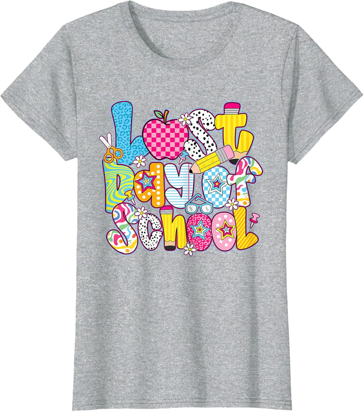 Last Day of School Shirt for Teachers Students Girls Boys End of Year Tees T-Shirt - Heather Grey