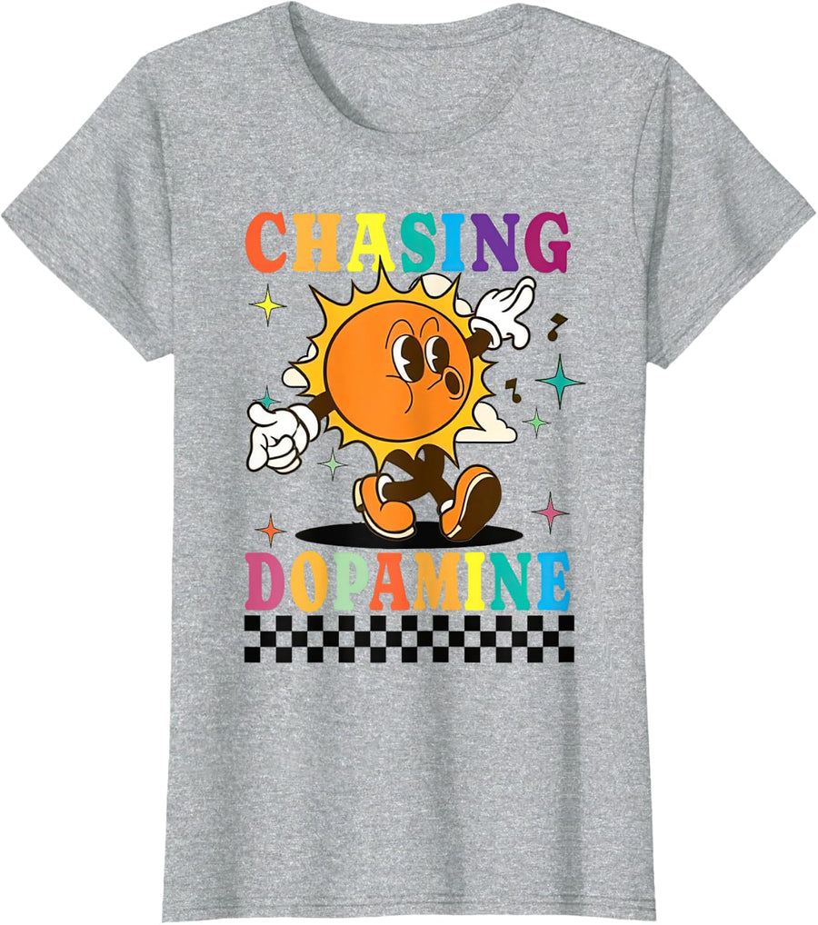 Chasing Dopamine, Mental Health Awareness Aesthetic ADHD T-Shirt - Heather Grey
