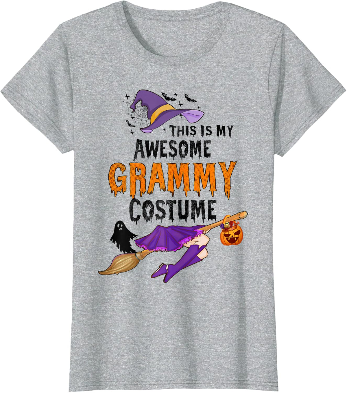 Womens This Is My Awesome Grammy Costume Halloween Spooky Women T-Shirt - Heather Grey