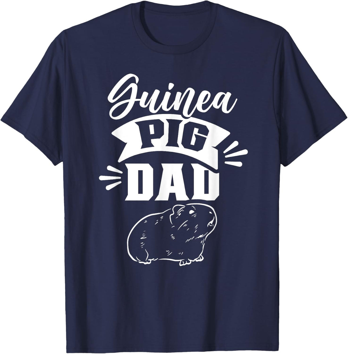 Guinea Pig Dad Pet Cute Lover Animal T-Shirt - Navy Blue