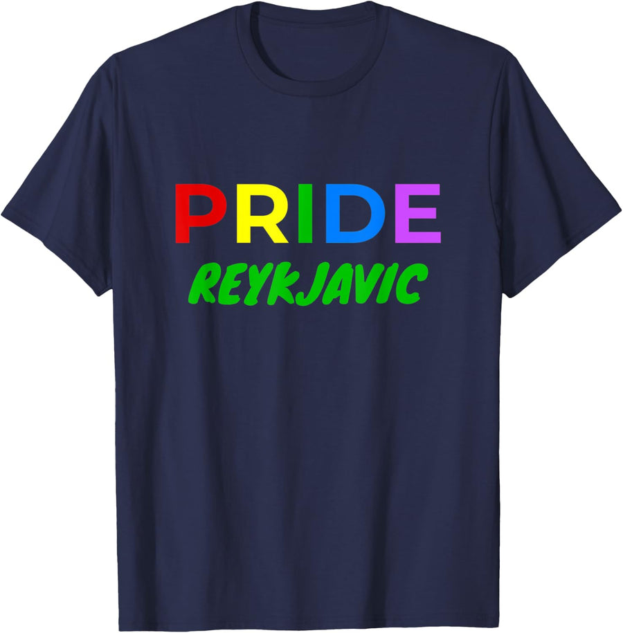 Reykjavik Pride Festival Iceland LQBTQ Pride Month T-Shirt - Navy Blue