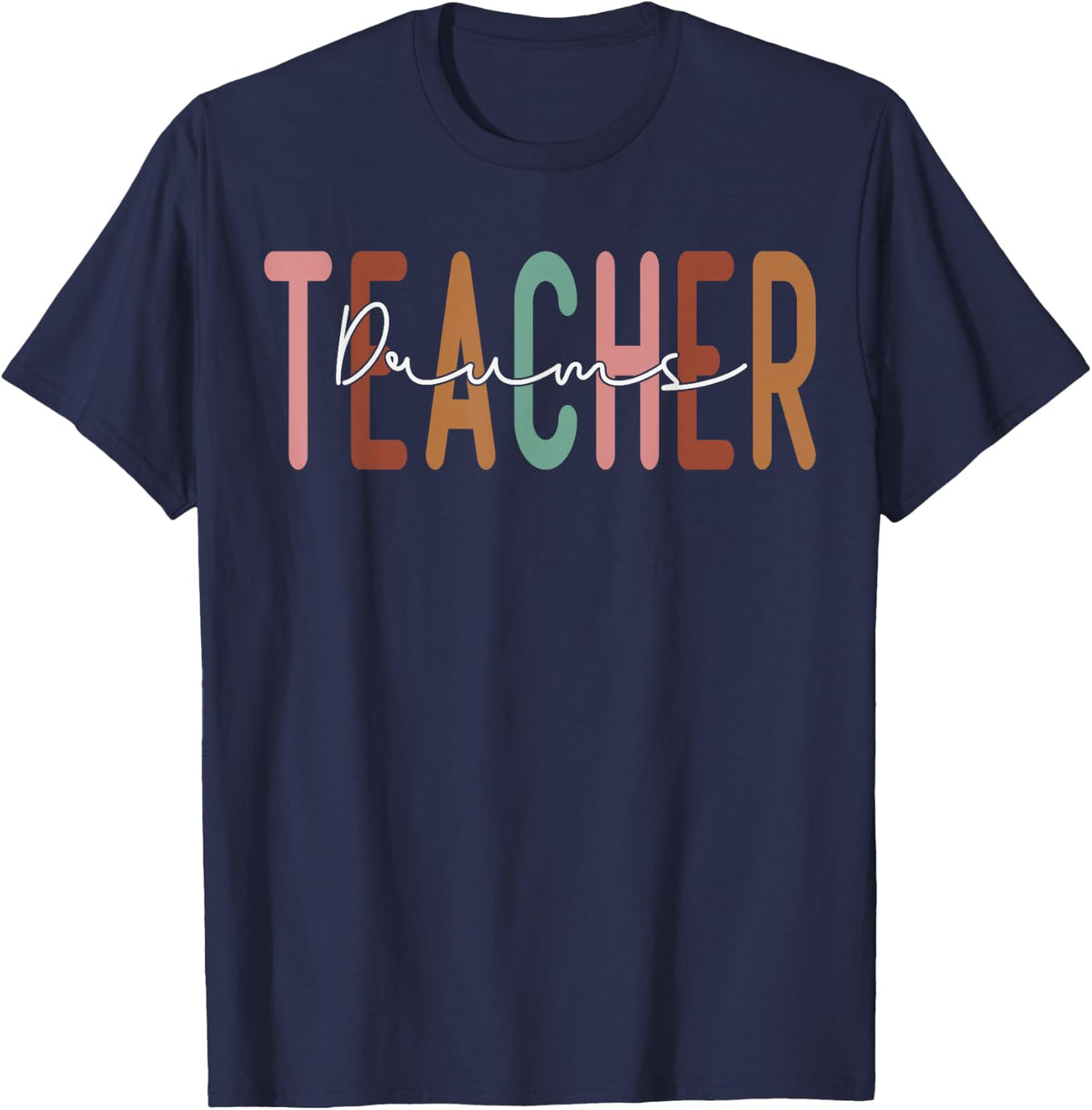 Drums Teacher Retro Back to School Women Vintage T-Shirt - Navy Blue