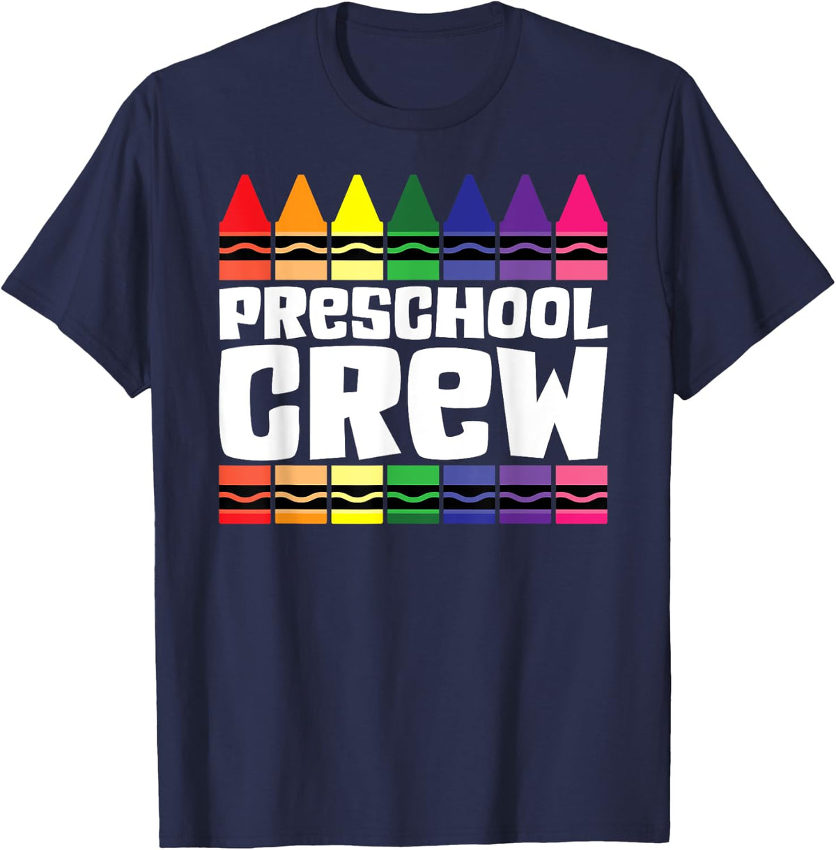 PRESCHOOL CREW Pre-K Tribe Back To School Teacher Student T-Shirt - Navy Blue