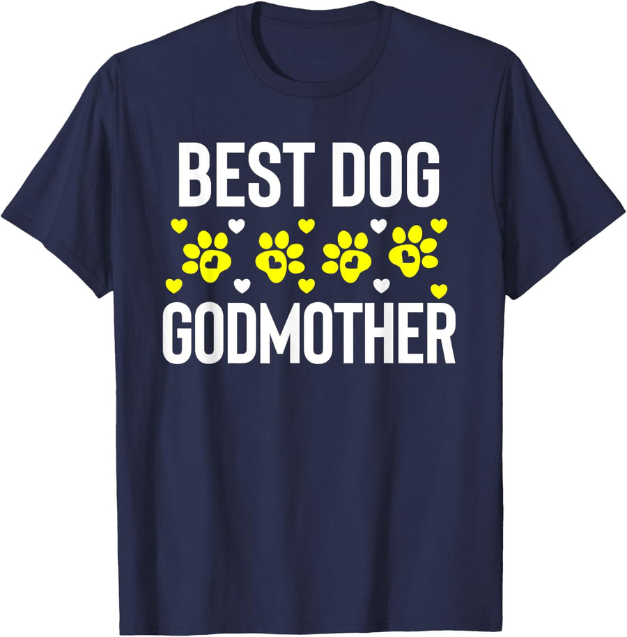 Dog Lover Holiday Christmas Best Dog Godmother Novelty Gifts T-Shirt for Men Women Kids - Navy Blue