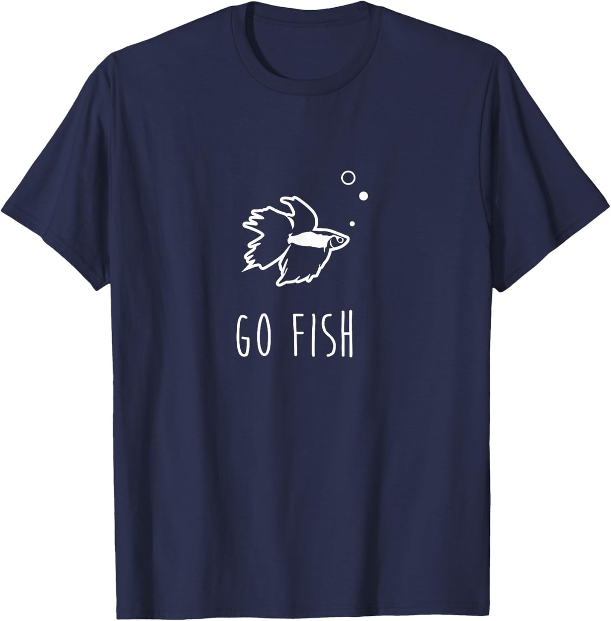 Betta Fish Shirt, Go Fish Funny Cute Pet Owner Gift T-Shirt - Navy Blue