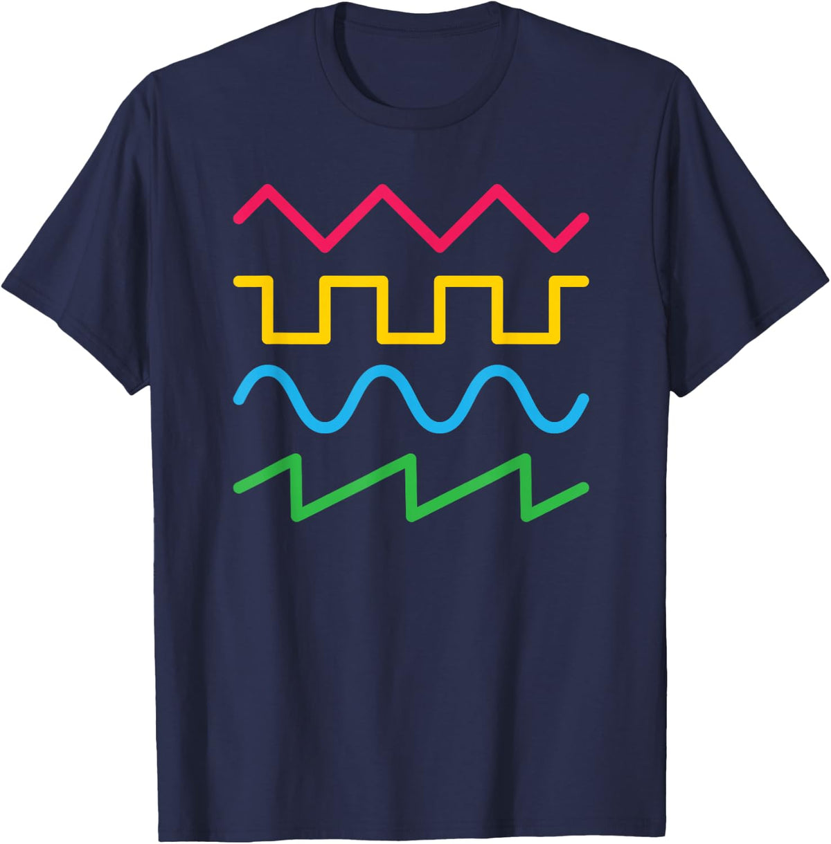 Waveform Modular Synthesizer Shirt Music T-Shirt Tee for Electronic Music Lovers - Navy Blue