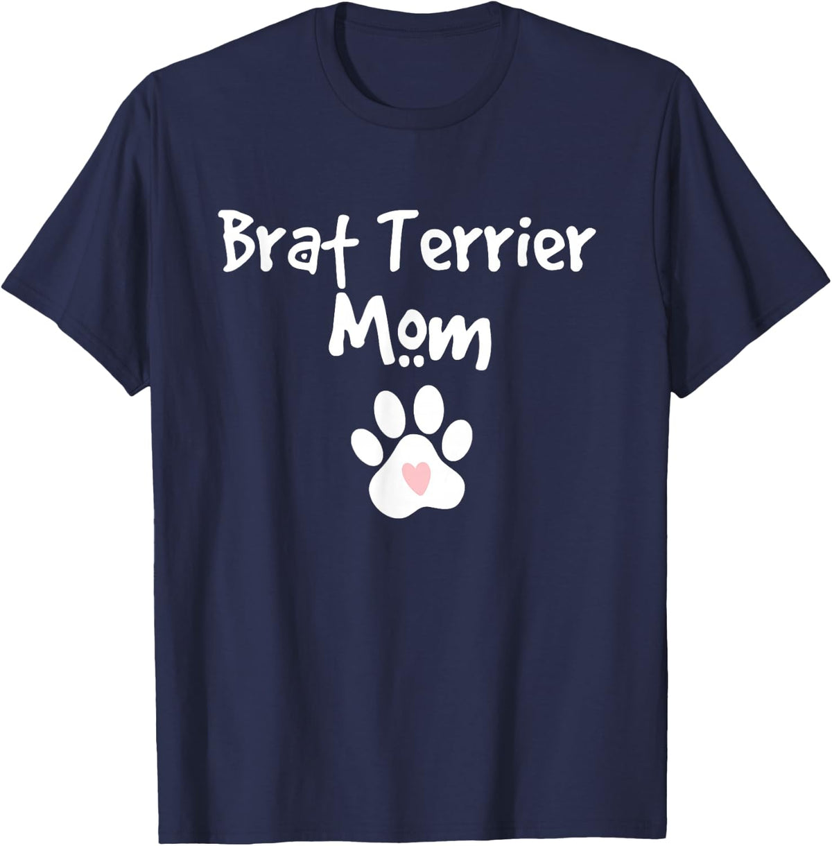 Brat Terrier Mom Boston Terrier Rat Terrier Mix Breed Dog T-Shirt - Navy Blue