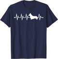 Welsh Corgi Pembroke ECG Heartbeat Pulse PWC for Dog Lovers T-Shirt - Navy Blue