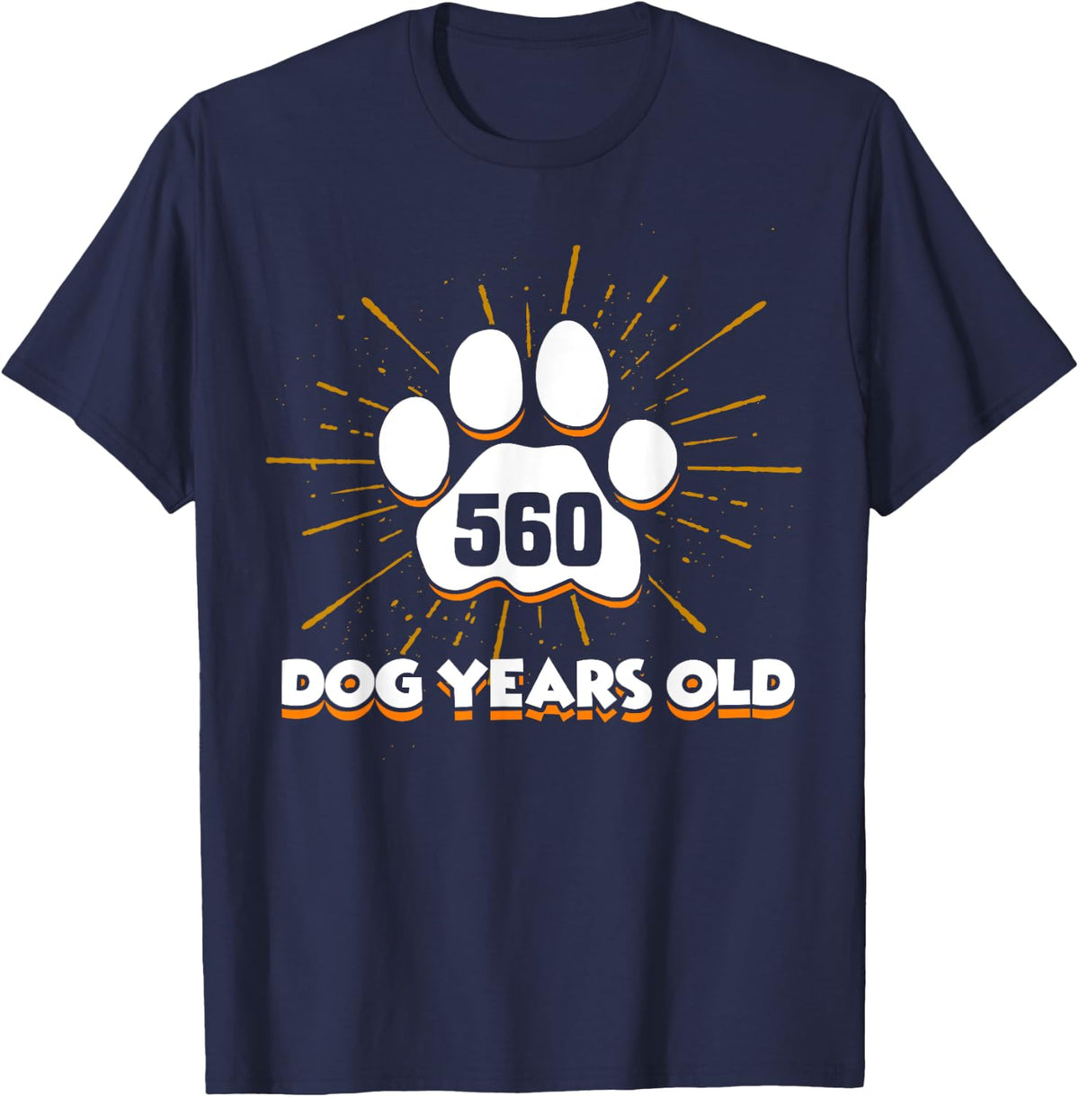 560 Dogs Years Old T-Shirt 80th Birthday Shirt For Dog Lover T-Shirt for Men Women Girls Kids - Navy Blue