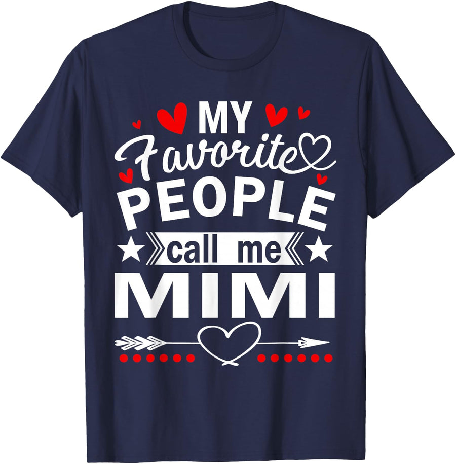 My Favorite People Call Me Mimi T-Shirt - Navy Blue