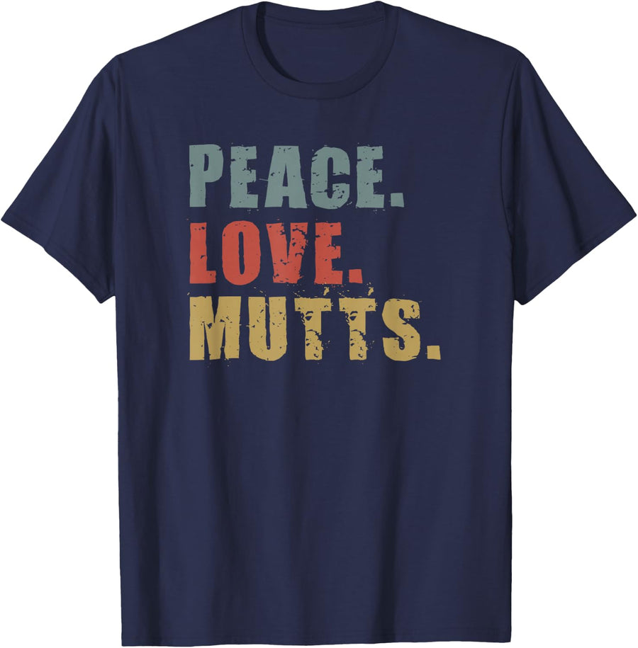 Peace Love Mutts ADG079b T-Shirt - Navy Blue