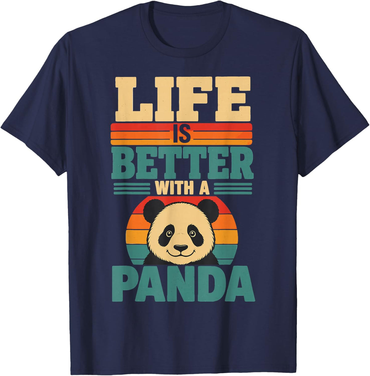 Vintage Panda T-Shirt - Navy Blue