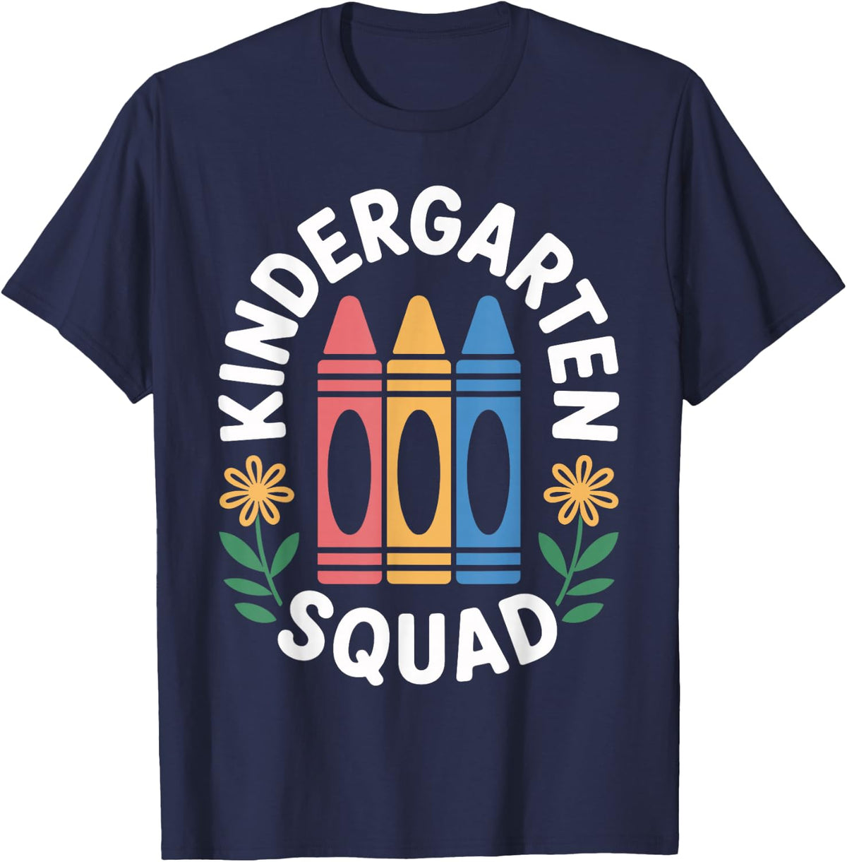 Kindergarten Squad Funny Kindergarten Teacher T-Shirt - Navy Blue