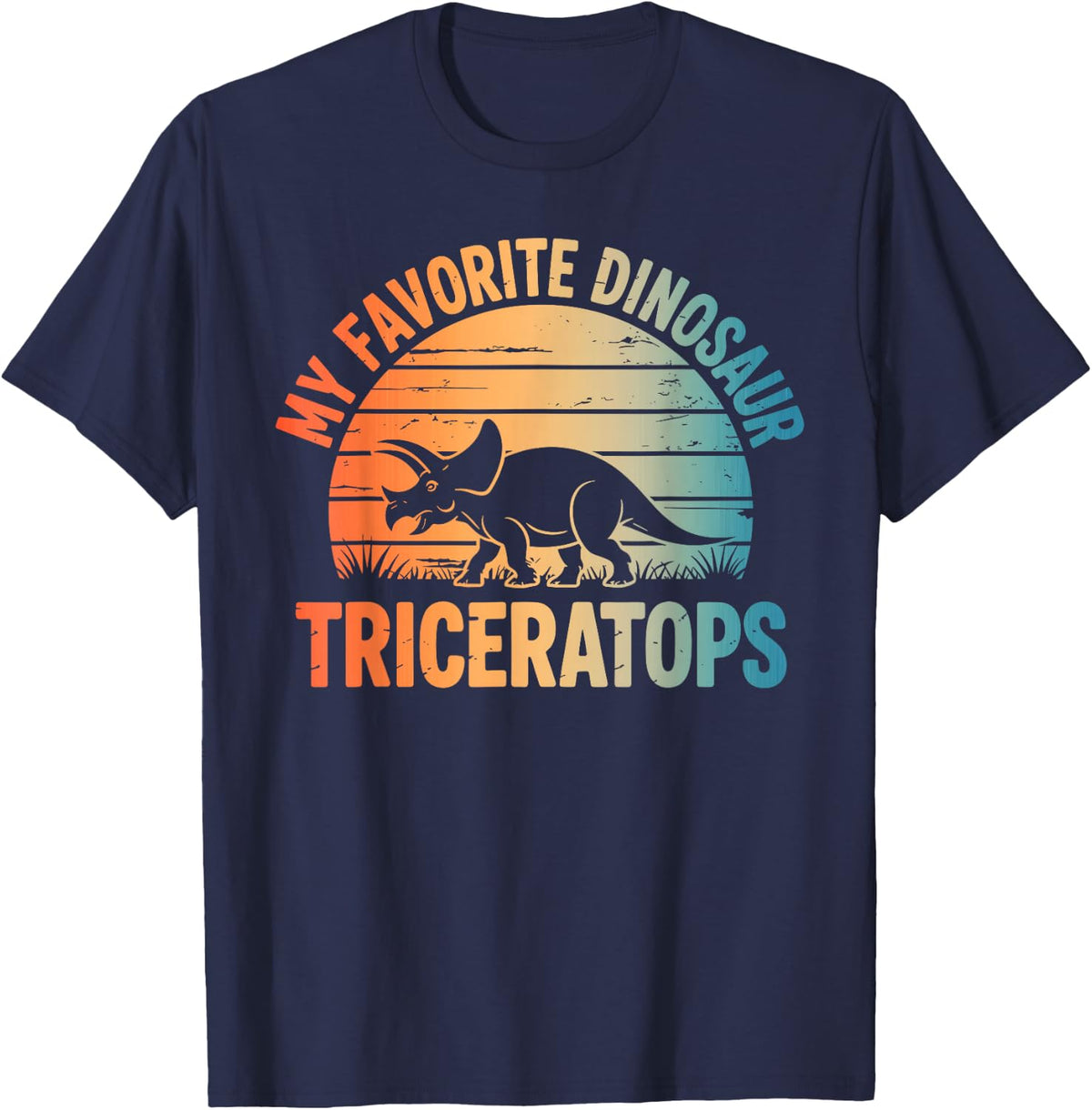 Cool Triceratops Art for Men Women Kids Dino Costume Lover T-Shirt - Navy Blue