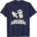 Pans Pandas Awareness Panda Superhero Cape Silhouette T-Shirt - Navy Blue