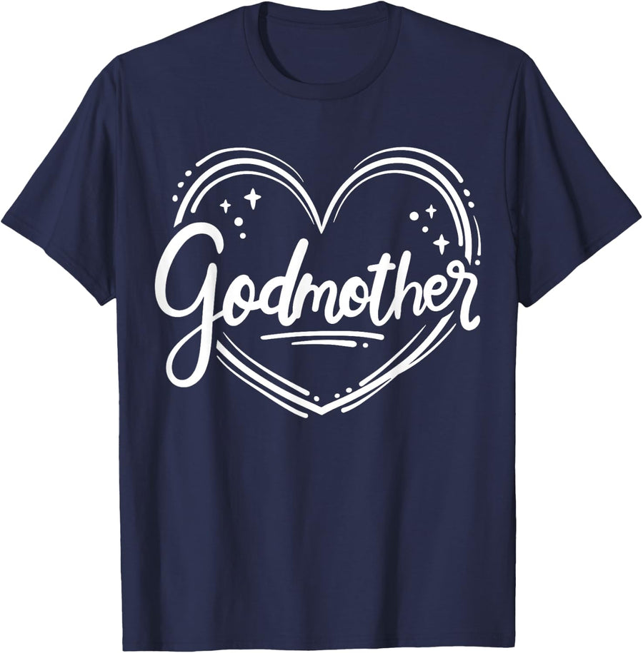 Godmother Shirt For Women Tees Godmom T-Shirt Gift For Fairy Godmother - Navy Blue