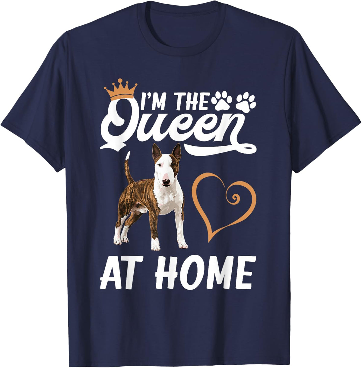Miniature Bull Terrier Lover The King Miniature Bull Terrier T-Shirt - Navy Blue