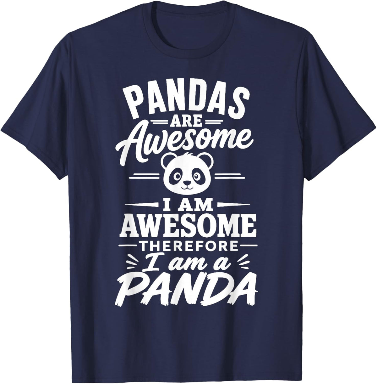 Awesome Panda Bear T-Shirt - Navy Blue