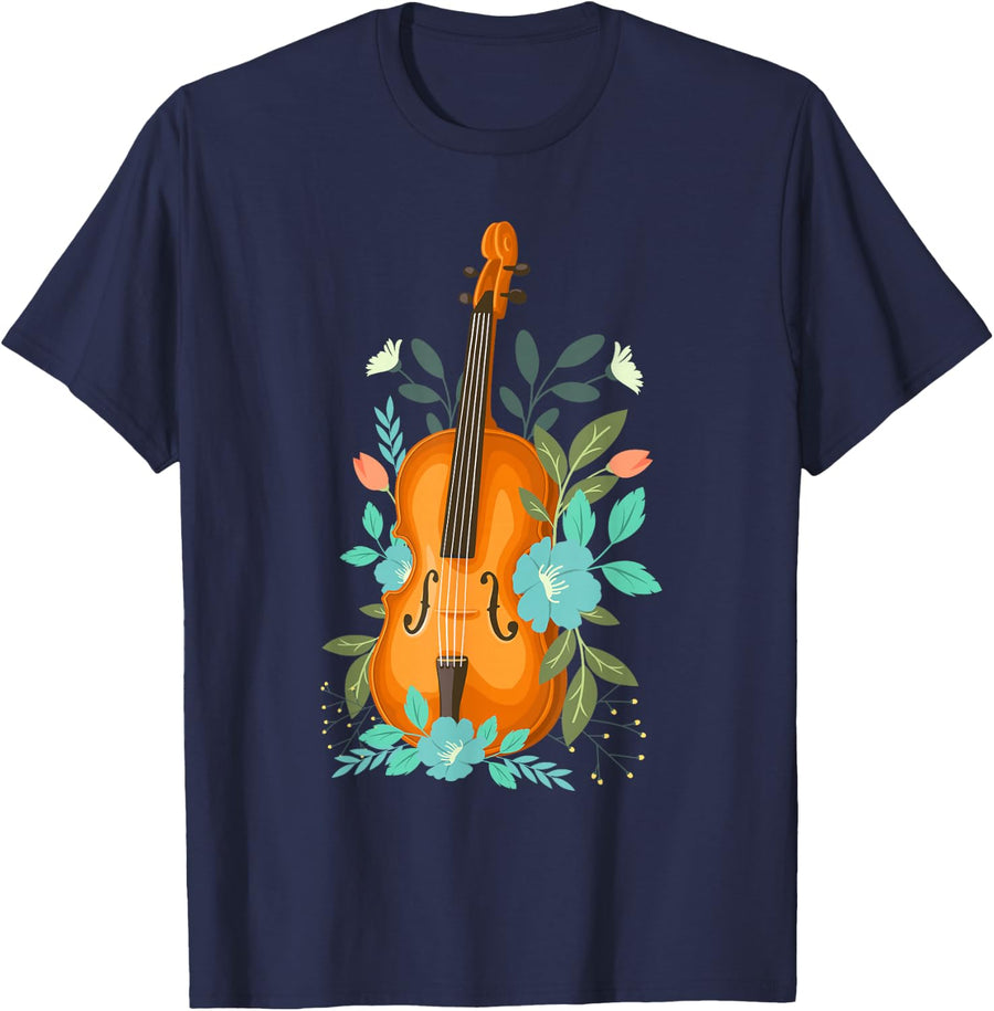 Cool Violin Art For Men Women Orchestra Teacher Viola Player T-Shirt - Navy Blue