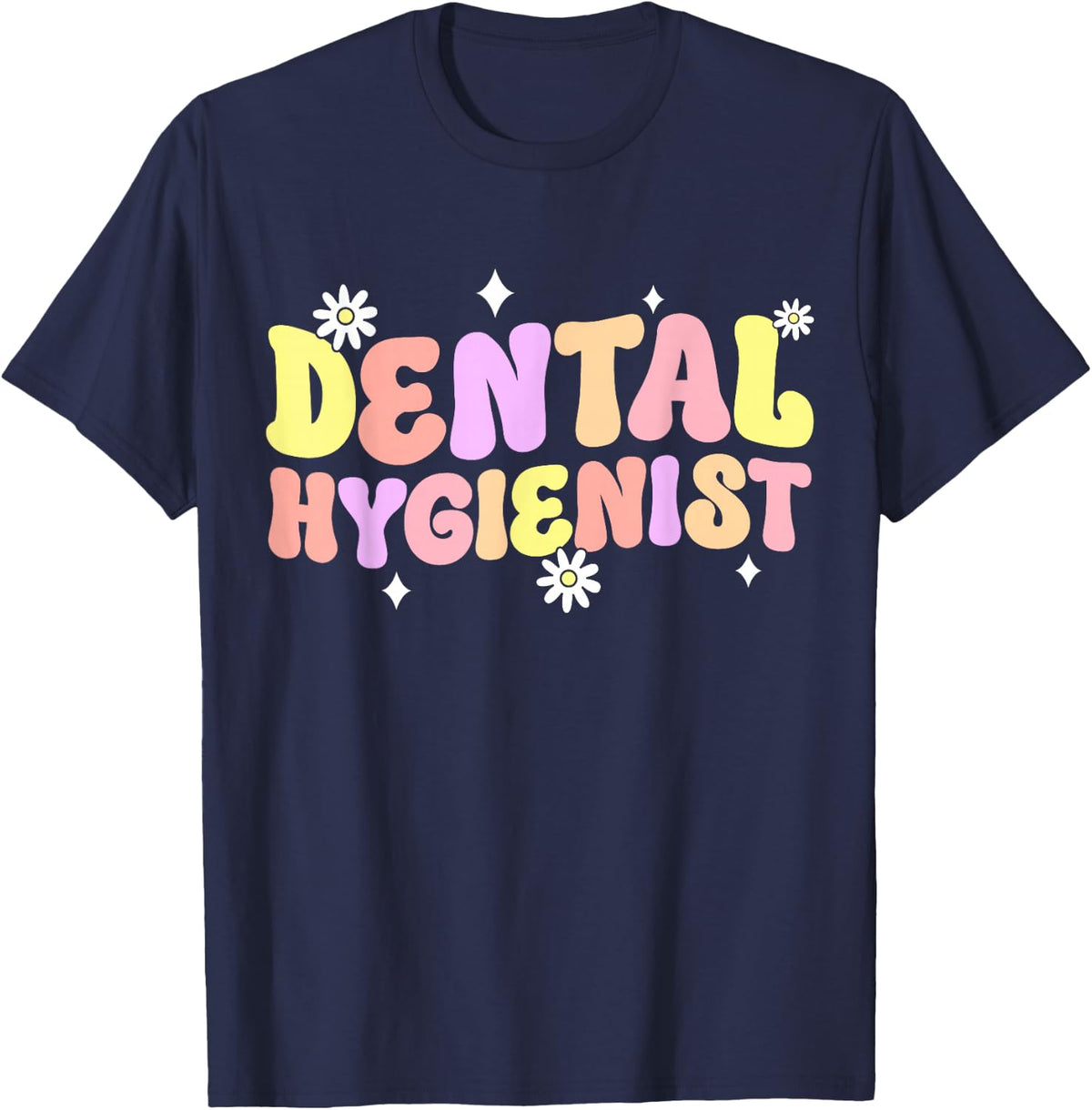 Retro Dental Hygienist Dental Health Appreciation Womens T-Shirt - Navy Blue