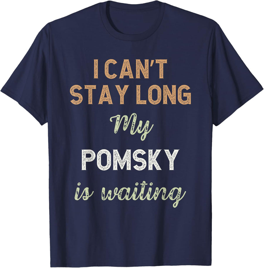 Cute Pomsky Dog Mom Dad Breed Owner Love Puppy T-Shirt - Navy Blue