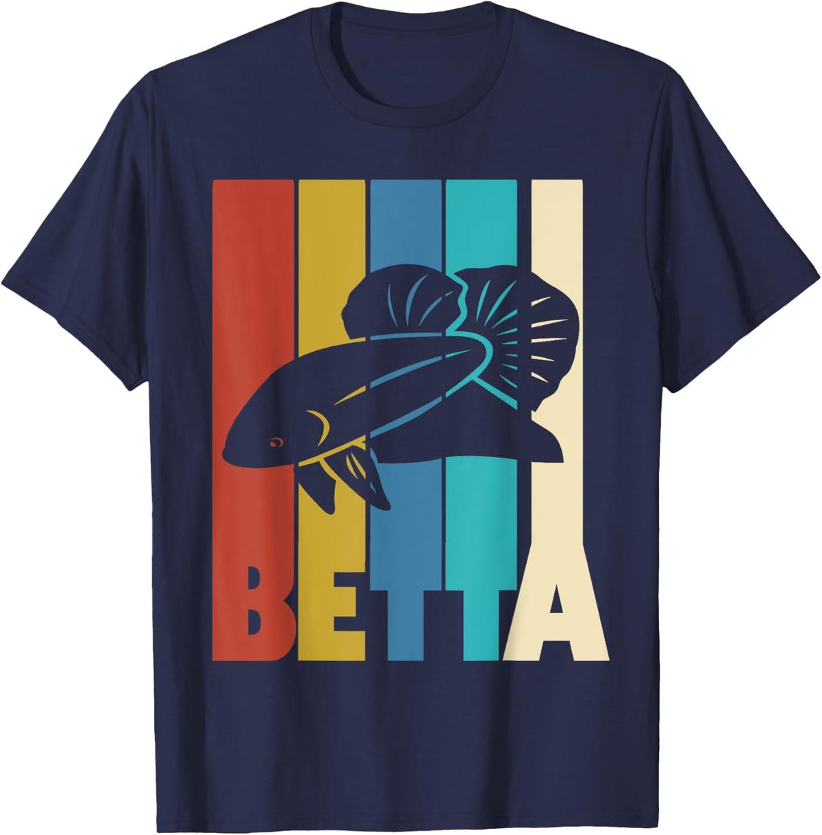 Betta Shirt Funny Vintage Style Betta T-Shirt Gift T-Shirt - Navy Blue