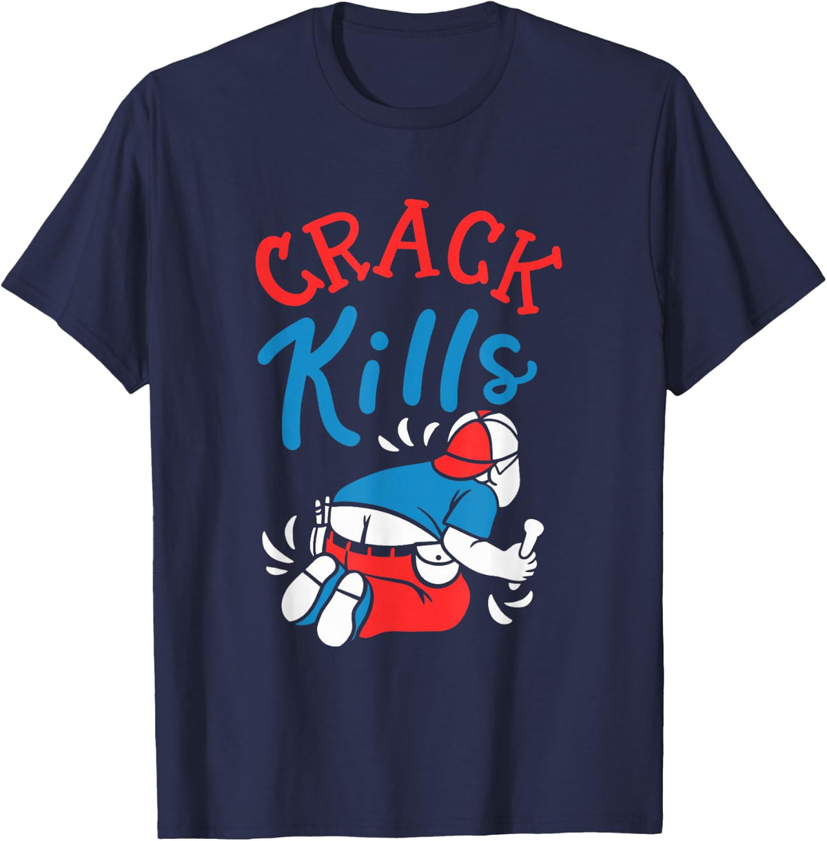 Crack Kills Funny Plumber T-Shirt Tee For Men Women Construction Workers - Navy Blue