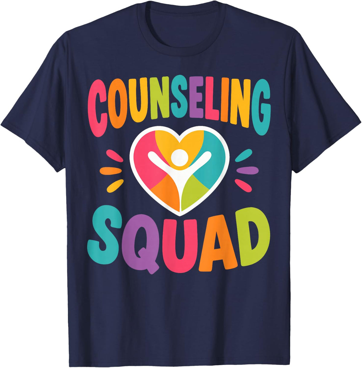 Team School Counselor Squad Counseling T-Shirt - Navy Blue