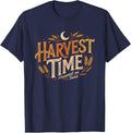 Harvest Moon Farmer Fall Season Farm Life Autumn T-Shirt - Navy Blue