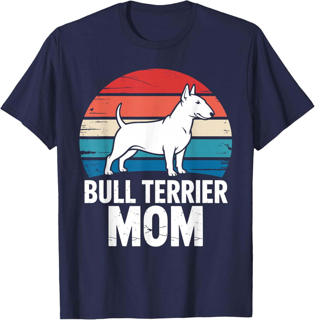 Bull Terrier Art for Women Girls Mom Bull Terrier Dog Lover T-Shirt - Navy Blue