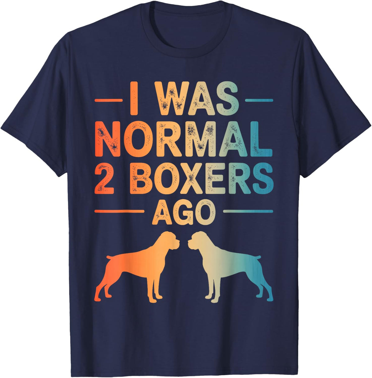 Funny Boxer Dog Art for Men Women Boxer Dog Owner Boxer T-Shirt - Navy Blue